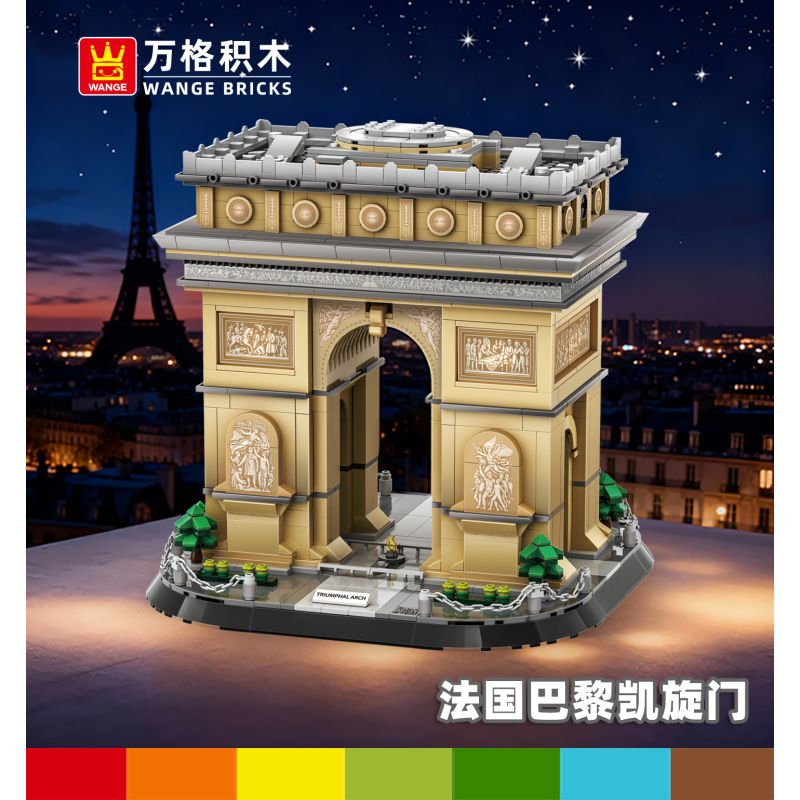 WANGE LIGAO Dr.Luck 5223-2 Arc de Triomphe Paris, France Xếp hình lắp ráp ghép mô hình Khải Hoàn Môn ở Paris, Pháp