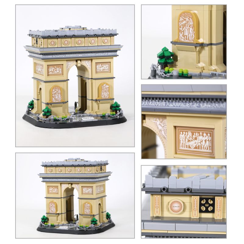 WANGE LIGAO Dr.Luck 5223-2 Arc de Triomphe Paris, France Xếp hình lắp ráp ghép mô hình Khải Hoàn Môn ở Paris, Pháp
