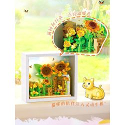 WOMA C2020 Xếp hình lắp ráp ghép mô hình Cầu Thang Hoa Hồng Đón Giấc Mơ Khung Ảnh Hoa