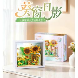 WOMA C2020 Xếp hình lắp ráp ghép mô hình Cầu Thang Hoa Hồng Đón Giấc Mơ Khung Ảnh Hoa