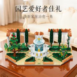 JIESTAR 57032 Fountain Square Xếp hình lắp ráp ghép mô hình Quảng trường đài phun nước sân trong