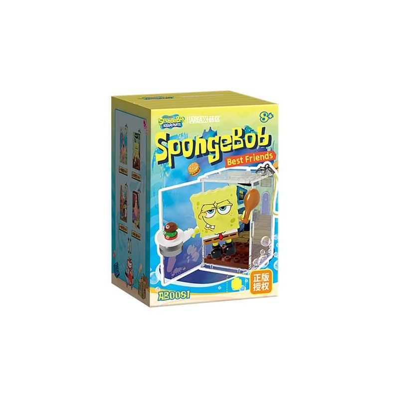 AREA-X AB0081 Xếp hình lắp ráp ghép mô hình SpongeBob SquarePants: Một ngày trên bãi biển