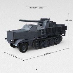 ThirdParty 300025 SD.KFZ.9 Famo Flak 37 Xếp hình lắp ráp ghép mô hình Tàu sân bay pháo 88mm của Đức 1:35