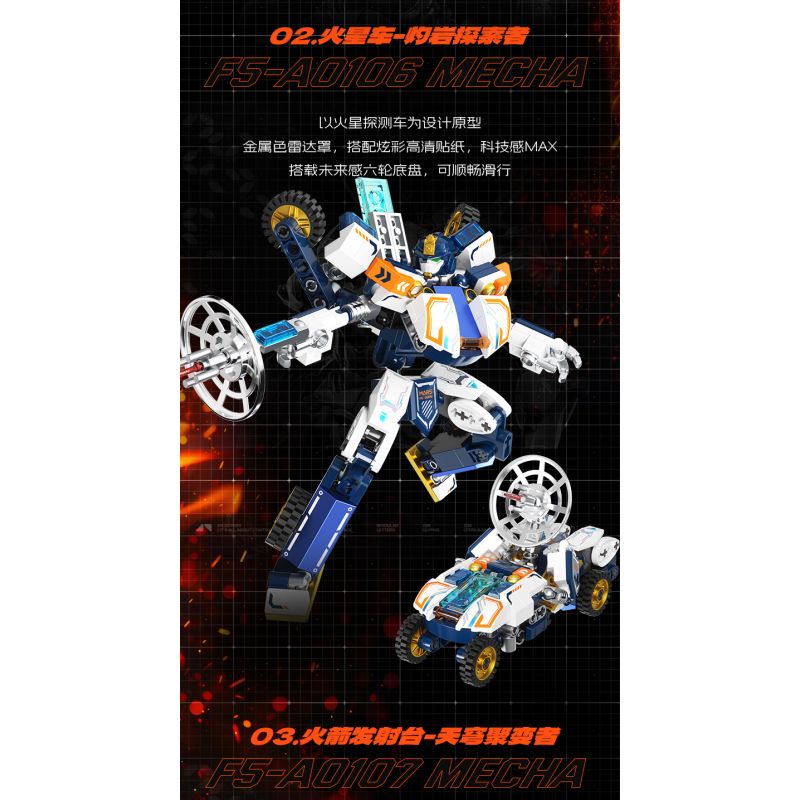 F5 F5-A0105 Xếp hình lắp ráp ghép mô hình Quả bom thứ hai của máy biến hình bầu trời đầy sao: trạm vũ trụ, trung tâm không gian sâu, cơ chế biến hình trực tiếp