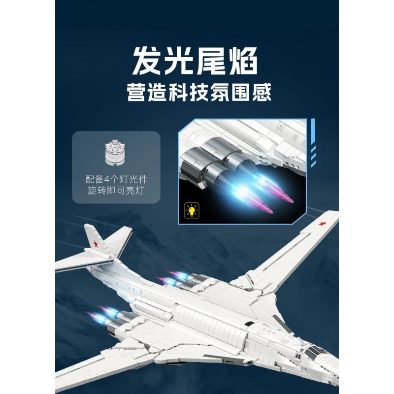 JIESTAR JJ9226 Xếp hình lắp ráp ghép mô hình Máy bay ném bom Tu-160