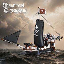 JIESTAR 59150 Skeleton Corsair Xếp hình lắp ráp ghép mô hình Phòng trưng bày xương