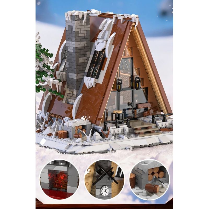 Xbert 66151 A-Frame Snow Cabin Xếp hình lắp ráp ghép mô hình lều tuyết khung chữ A