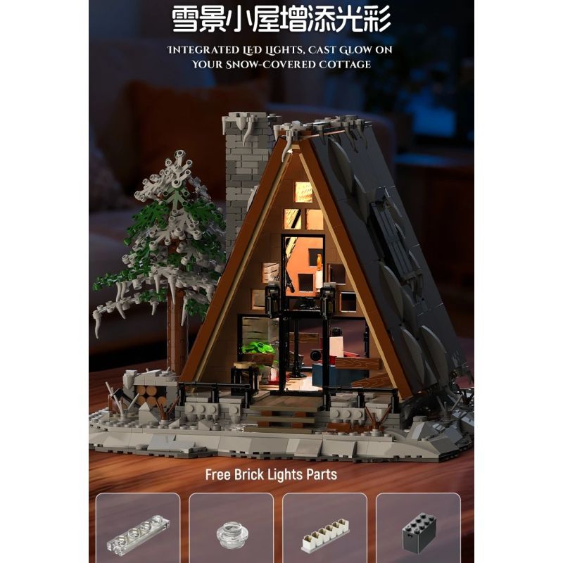 Xbert 66151 A-Frame Snow Cabin Xếp hình lắp ráp ghép mô hình lều tuyết khung chữ A
