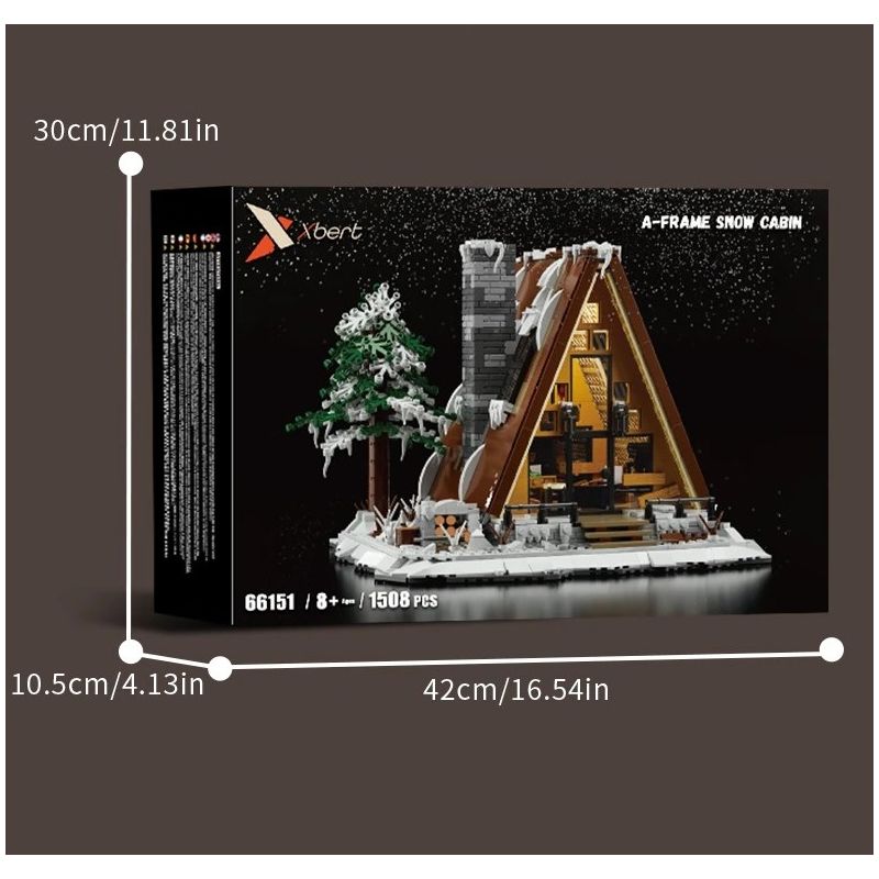 Xbert 66151 A-Frame Snow Cabin Xếp hình lắp ráp ghép mô hình lều tuyết khung chữ A