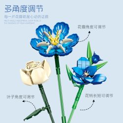 JIESTAR JJ9240 Xếp hình lắp ráp ghép mô hình hoa tulip màu xanh nửa đêm