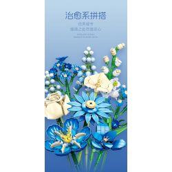 JIESTAR JJ9240 Xếp hình lắp ráp ghép mô hình hoa tulip màu xanh nửa đêm