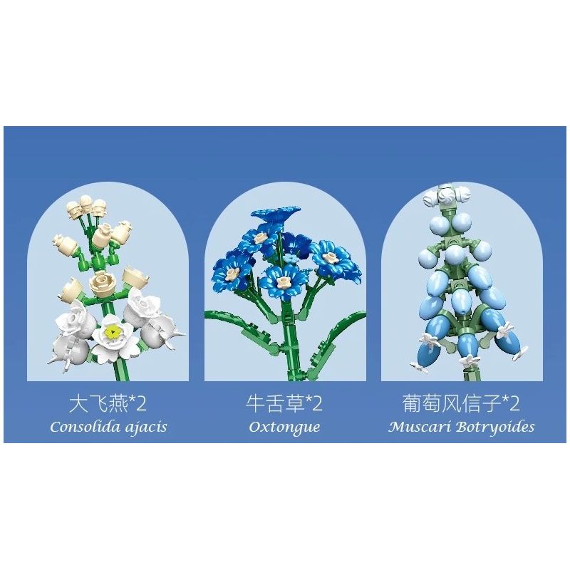 JIESTAR JJ9240 Xếp hình lắp ráp ghép mô hình hoa tulip màu xanh nửa đêm