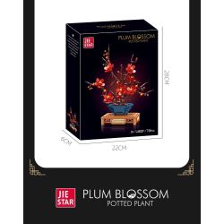 JIESTAR JJ9257 Plum Blossom Potted Plant Xếp hình lắp ráp ghép mô hình Chậu hoa mận kiêu hãnh