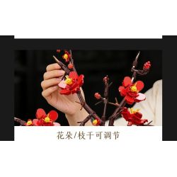 JIESTAR JJ9257 Plum Blossom Potted Plant Xếp hình lắp ráp ghép mô hình Chậu hoa mận kiêu hãnh