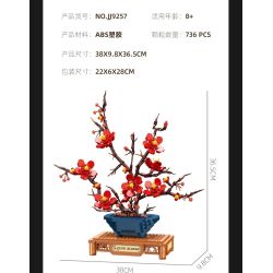 JIESTAR JJ9257 Plum Blossom Potted Plant Xếp hình lắp ráp ghép mô hình Chậu hoa mận kiêu hãnh