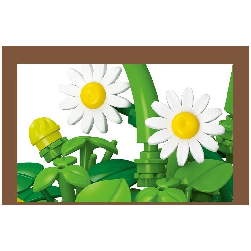 JIESTAR JJ9188 Xếp hình lắp ráp ghép mô hình Chậu hoa cúc nhỏ