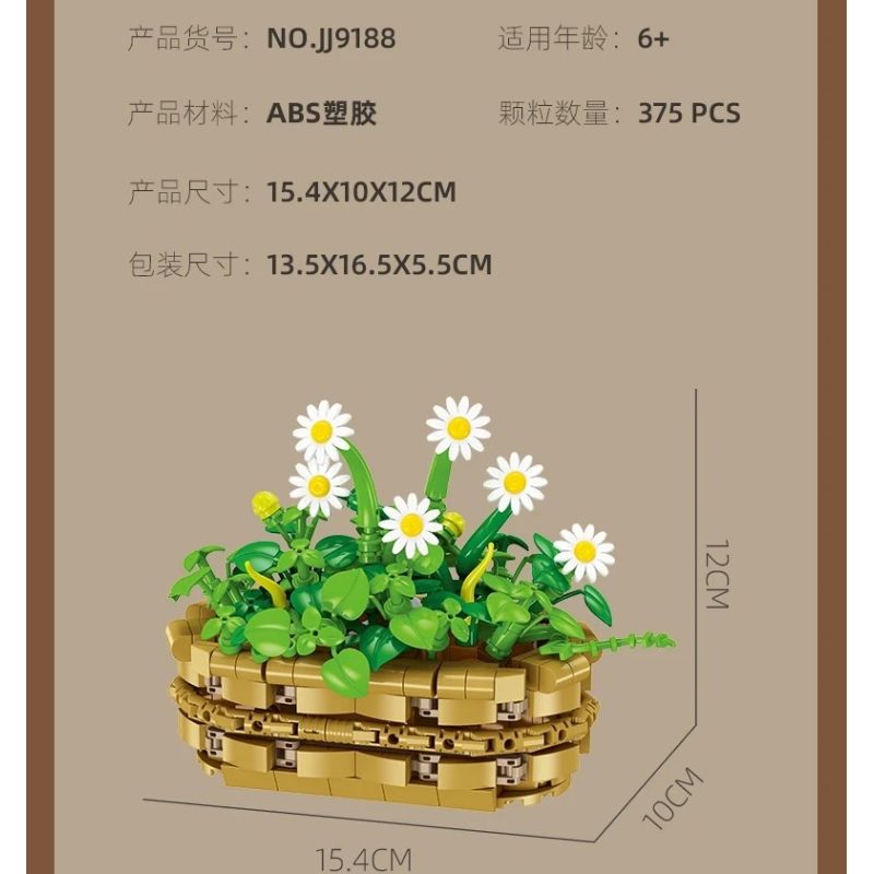 JIESTAR JJ9188 Xếp hình lắp ráp ghép mô hình Chậu hoa cúc nhỏ