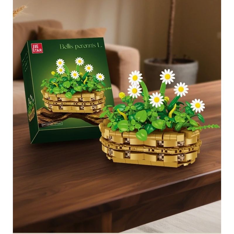 JIESTAR JJ9188 Xếp hình lắp ráp ghép mô hình Chậu hoa cúc nhỏ