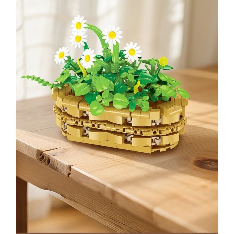 JIESTAR JJ9188 Xếp hình lắp ráp ghép mô hình Chậu hoa cúc nhỏ