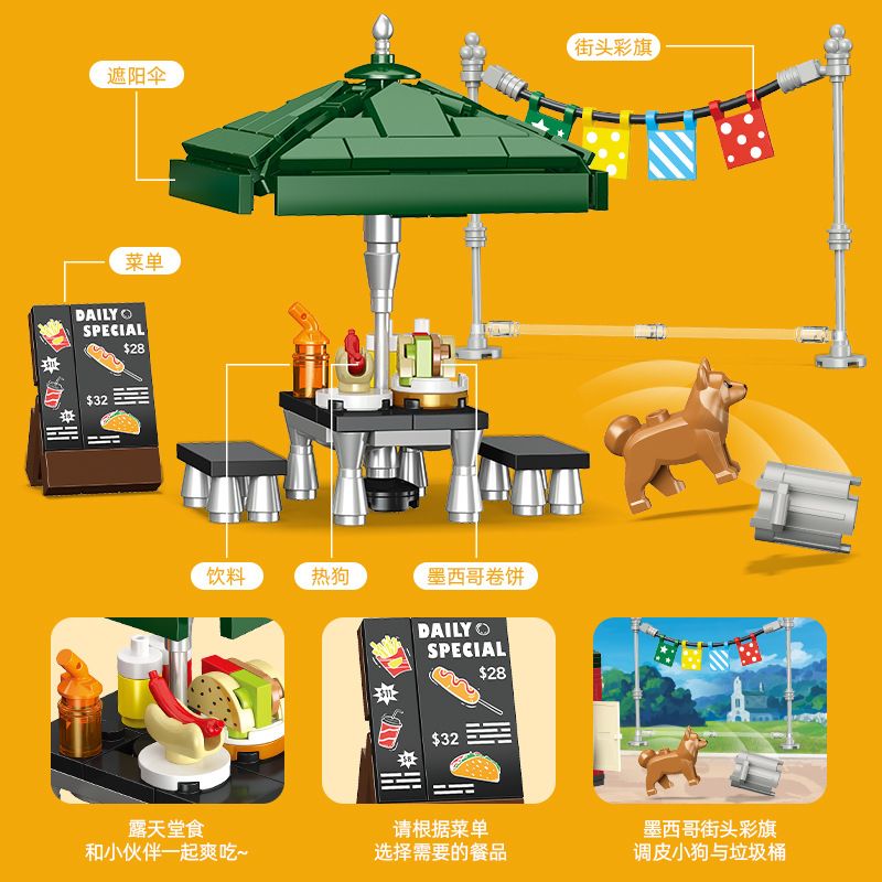 JIESTAR JJ9248 Mexican Taco Xếp hình lắp ráp ghép mô hình Taco Mexico