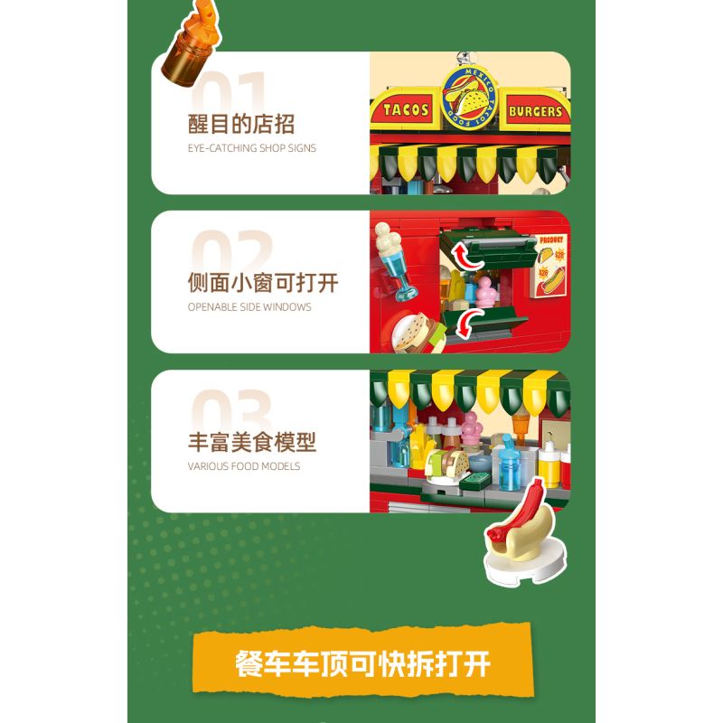 JIESTAR JJ9248 Mexican Taco Xếp hình lắp ráp ghép mô hình Taco Mexico