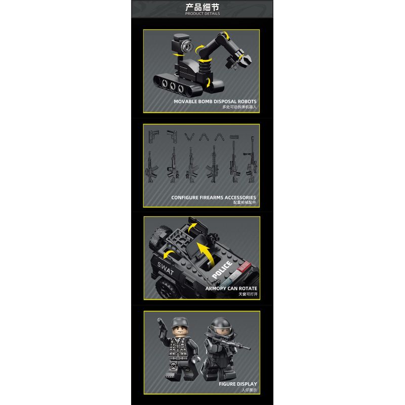 Le Yi 88102 The Bomb Squad Xếp hình lắp ráp ghép mô hình Tủ đựng vết thương