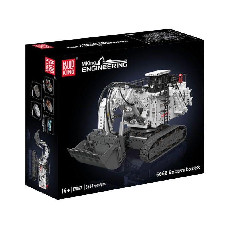 MouldKing 17067 6060 Excavator Xếp hình lắp ráp ghép mô hình Máy xúc xẻng Caterpillar 6060