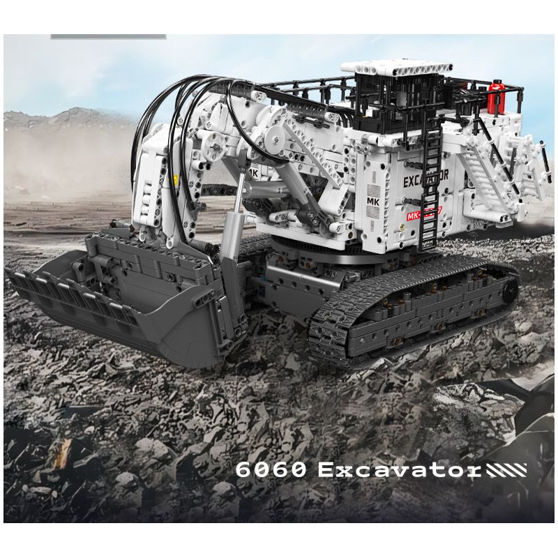 MouldKing 17067 6060 Excavator Xếp hình lắp ráp ghép mô hình Máy xúc xẻng Caterpillar 6060