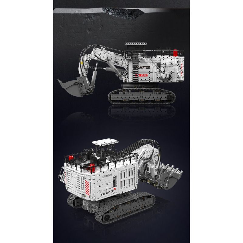 MouldKing 17067 6060 Excavator Xếp hình lắp ráp ghép mô hình Máy xúc xẻng Caterpillar 6060