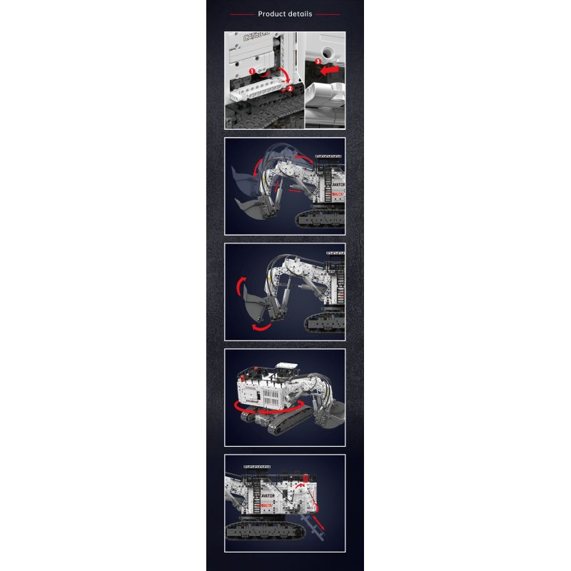 MouldKing 17067 6060 Excavator Xếp hình lắp ráp ghép mô hình Máy xúc xẻng Caterpillar 6060