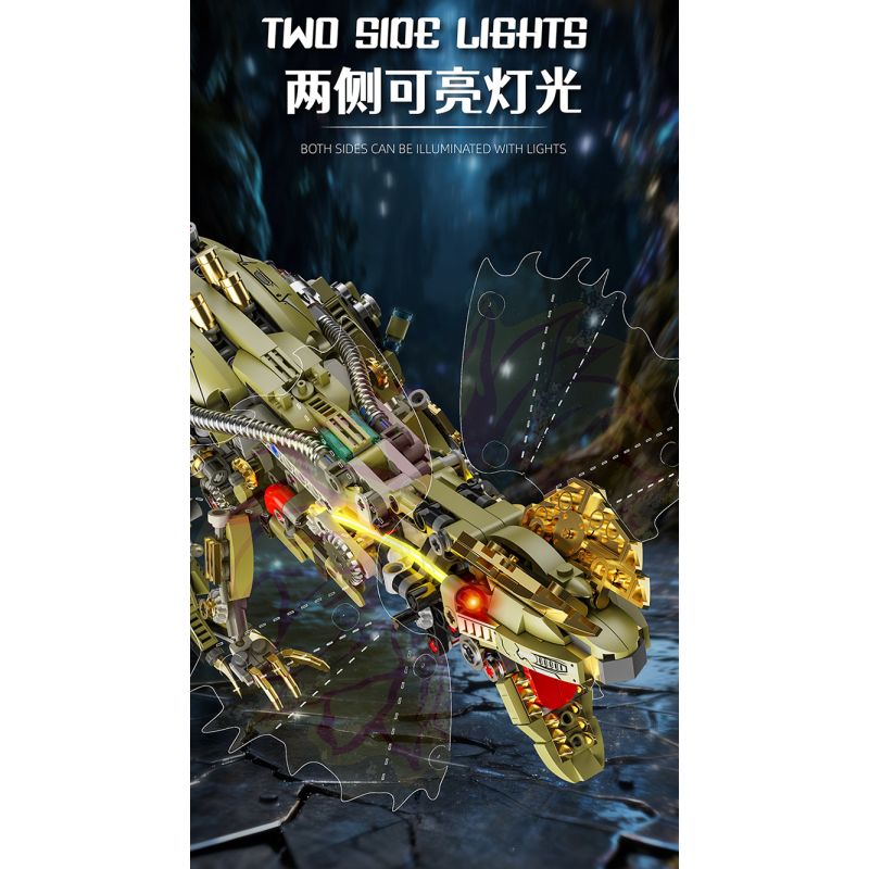 Beautiful and 13101 Xếp hình lắp ráp ghép mô hình Cơ Khí Đôi Vương Miện Rồng