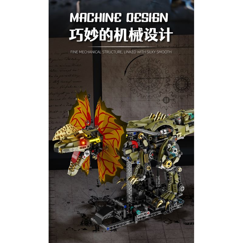 Beautiful and 13101 Xếp hình lắp ráp ghép mô hình Cơ Khí Đôi Vương Miện Rồng