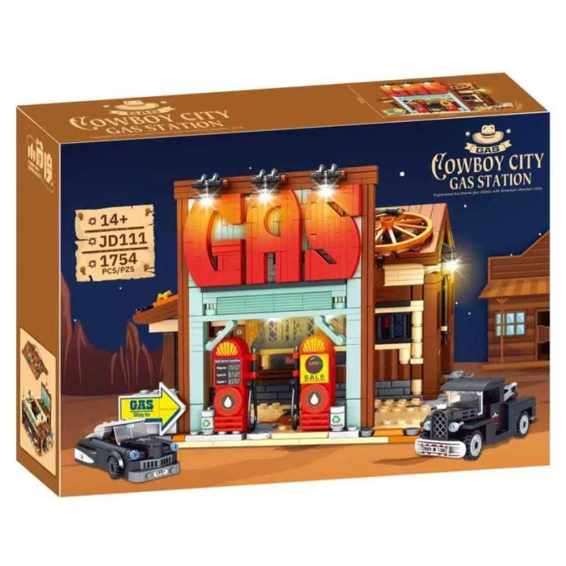 small angle JD111 Xếp hình lắp ráp ghép mô hình Thành phố Cowboy: Trung tâm sửa chữa ô tô