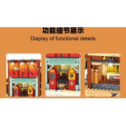 small angle JD111 Xếp hình lắp ráp ghép mô hình Thành phố Cowboy: Trung tâm sửa chữa ô tô