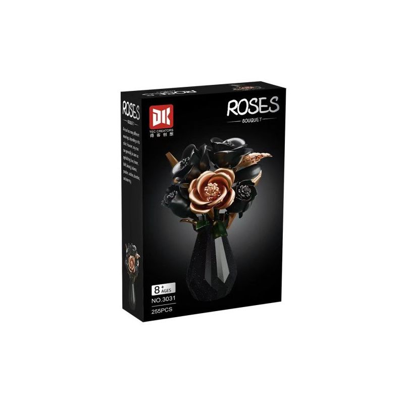 DK 3031 Xếp hình lắp ráp ghép mô hình hoa hồng vàng đen