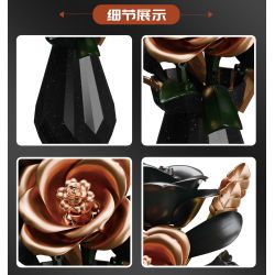 DK 3031 Xếp hình lắp ráp ghép mô hình hoa hồng vàng đen