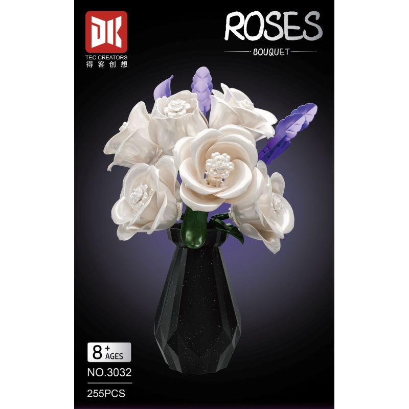 DK 3032 Xếp hình lắp ráp ghép mô hình hoa hồng trắng