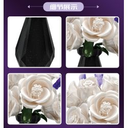 DK 3032 Xếp hình lắp ráp ghép mô hình hoa hồng trắng