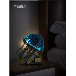 Takuki T1127 Bionic Glowing Mech Jellyfish Xếp hình lắp ráp ghép mô hình Sứa ánh sáng cơ học sinh học
