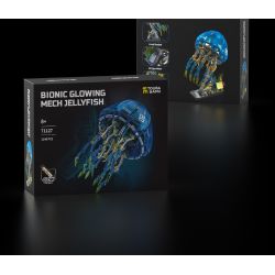 Takuki T1127 Bionic Glowing Mech Jellyfish Xếp hình lắp ráp ghép mô hình Sứa ánh sáng cơ học sinh học
