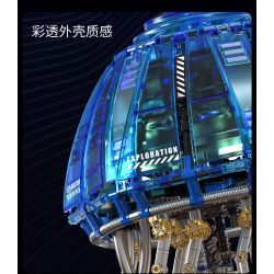 Takuki T1127 Bionic Glowing Mech Jellyfish Xếp hình lắp ráp ghép mô hình Sứa ánh sáng cơ học sinh học