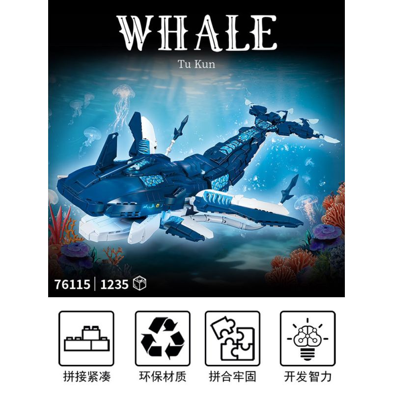 LY 76115 Whale Tu Kun Xếp hình lắp ráp ghép mô hình Hình đại diện: Tukun