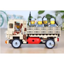 Kazi KY84027 84027 non  XE TẢI CHỞ QUÂN bộ đồ chơi xếp lắp ráp ghép mô hình Field Army Chiến Trường 183 khối