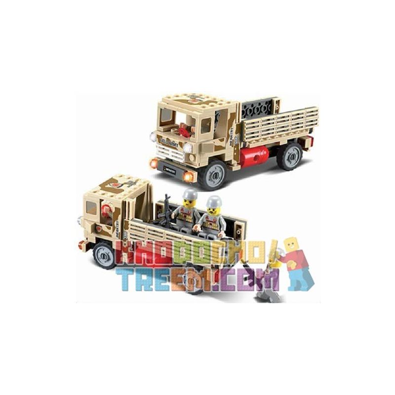 Kazi KY84027 84027 non Lego XE TẢI CHỞ QUÂN bộ đồ chơi xếp lắp ráp ghép mô hình Field Army Chiến Trường 183 khối