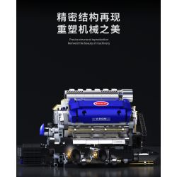 Takuki T1112 V8 Turbo Charged Xếp hình lắp ráp ghép mô hình Động cơ V8