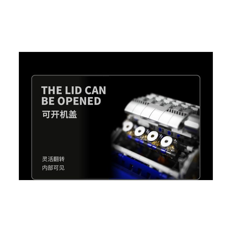 Takuki T1112 V8 Turbo Charged Xếp hình lắp ráp ghép mô hình Động cơ V8