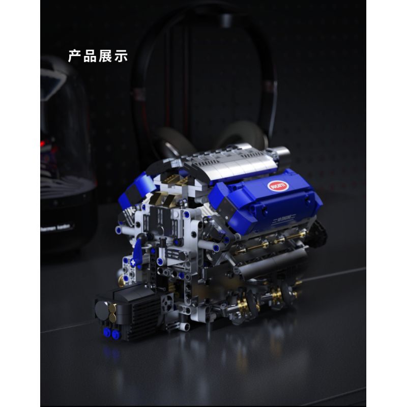 Takuki T1112 V8 Turbo Charged Xếp hình lắp ráp ghép mô hình Động cơ V8