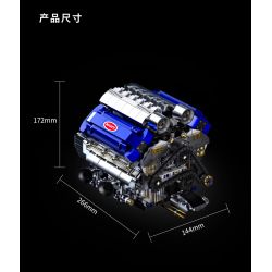 Takuki T1112 V8 Turbo Charged Xếp hình lắp ráp ghép mô hình Động cơ V8