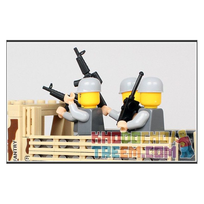 Kazi KY84027 84027 non  XE TẢI CHỞ QUÂN bộ đồ chơi xếp lắp ráp ghép mô hình Field Army Chiến Trường 183 khối