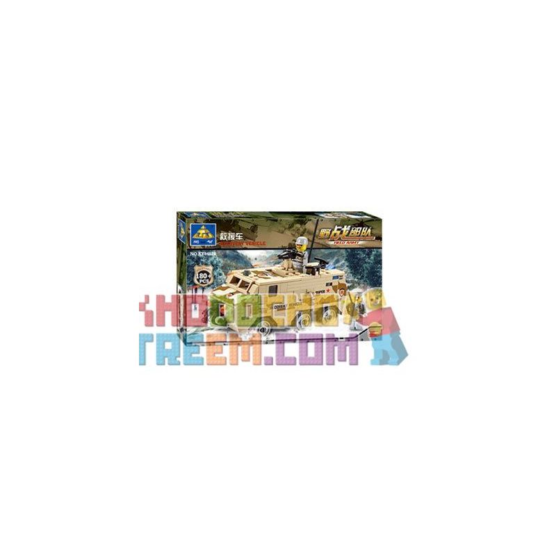 Kazi KY84026 84026 non  XE GIẢI CỨU BỌC THÉP bộ đồ chơi xếp lắp ráp ghép mô hình Field Army Chiến Trường 180 khối